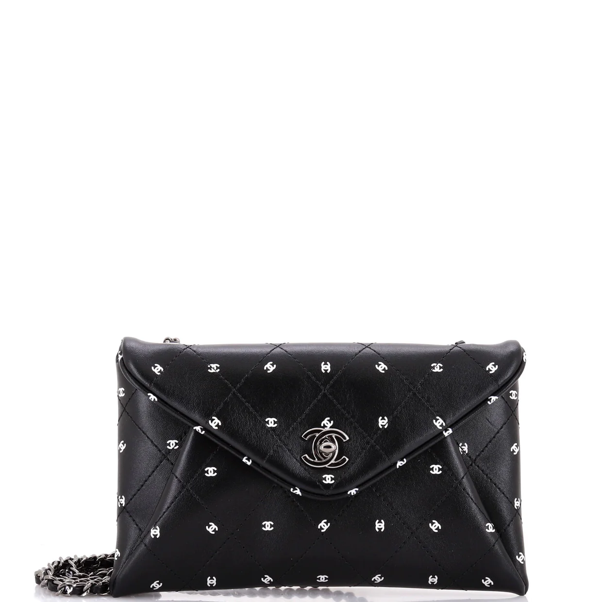 CC Envelope Chain Clutch Printed Lambskin - Deep Luxury
