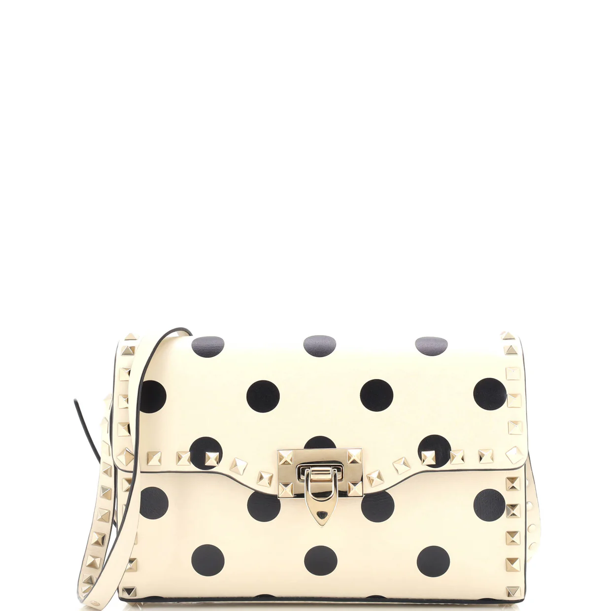 Rockstud Flip Lock Flap Bag Printed Leather Medium - Deep Luxury