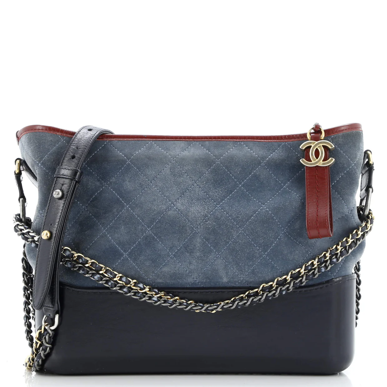 Gabrielle Hobo Quilted Suede Medium - Deep Luxury