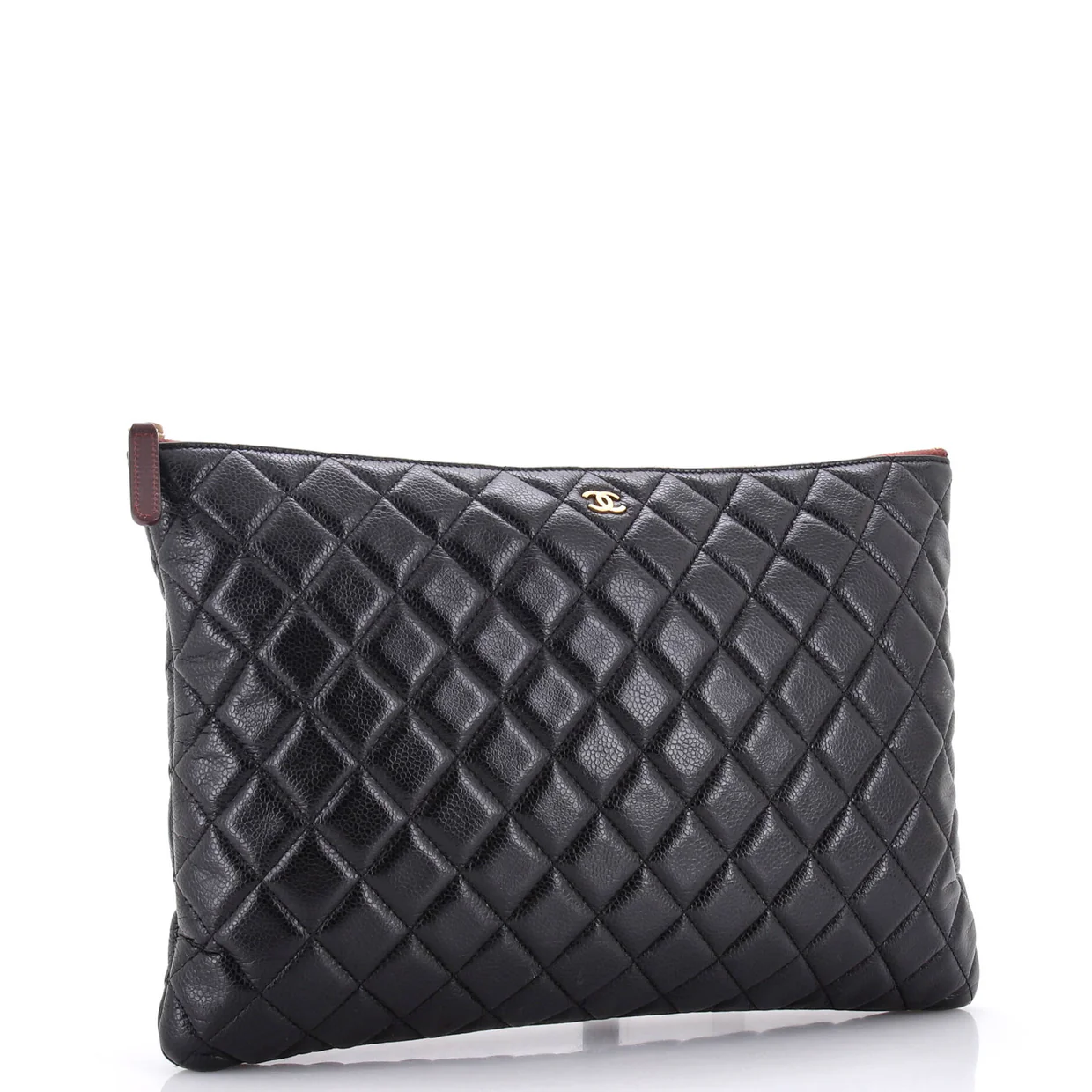 O Case Clutch Quilted Caviar Large - Deep Luxury