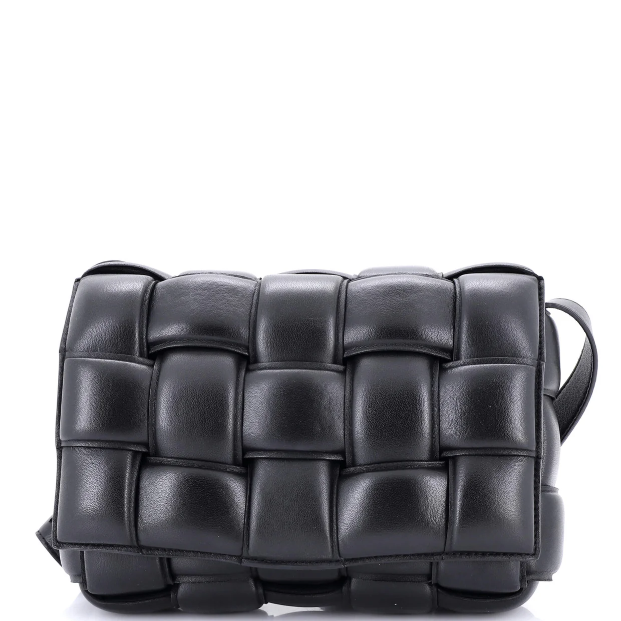 Cassette Crossbody Bag Padded Maxi Intrecciato Leather Small - Deep Luxury