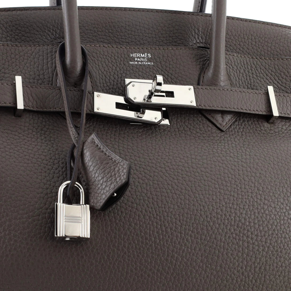 Birkin Handbag Grey Clemence with Palladium Hardware 30 - Deep Luxury