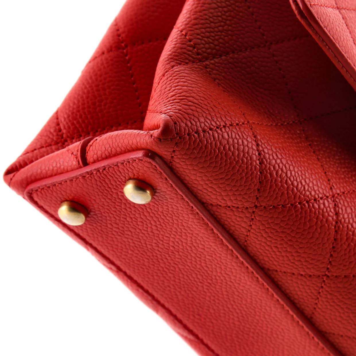 Chic Affinity Top Handle Bag Stitched Caviar Small - Deep Luxury