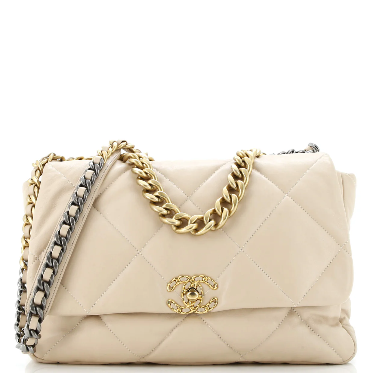 19 Flap Bag Quilted Leather Maxi - Deep Luxury