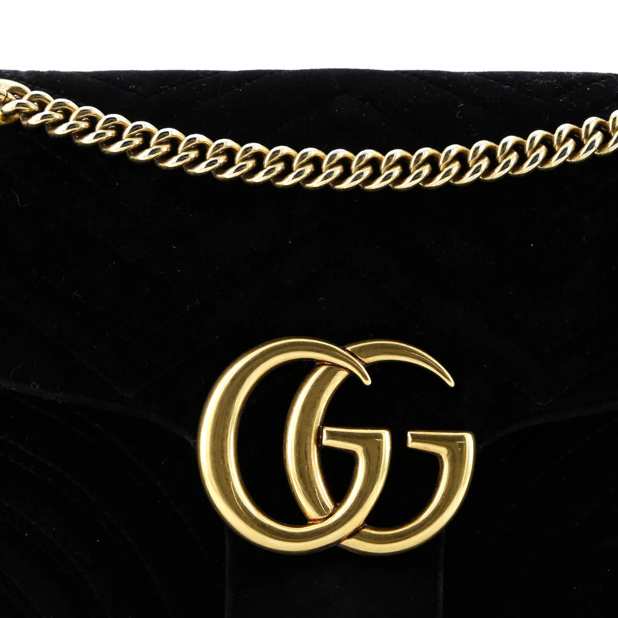 GG Marmont Flap Bag Matelasse Velvet Medium - Deep Luxury
