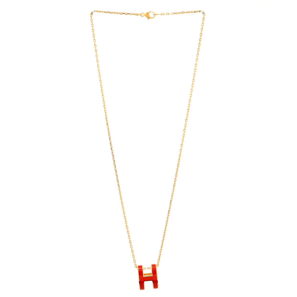 Pop H Pendant Chain Necklace Metal and Enamel - Deep Luxury
