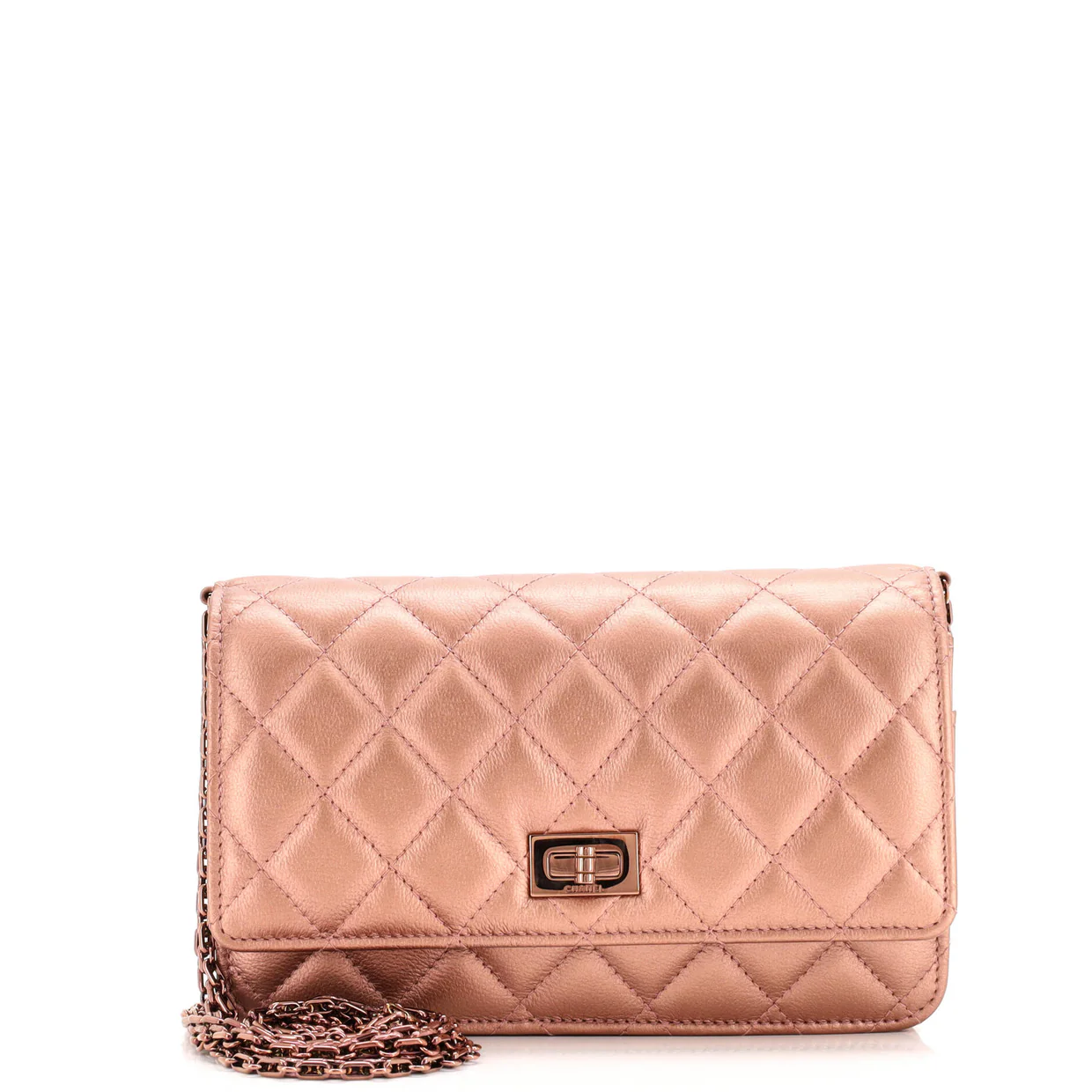 Reissue 2.55 Wallet on Chain Quilted Metallic Calfskin - Deep Luxury