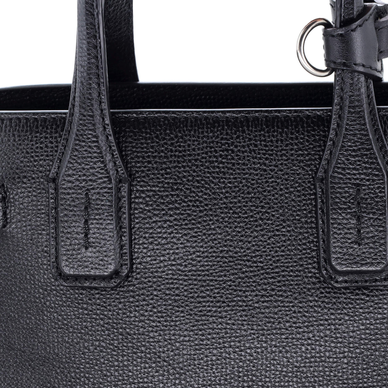 Banner Tote Leather and House Check Canvas Small - Deep Luxury