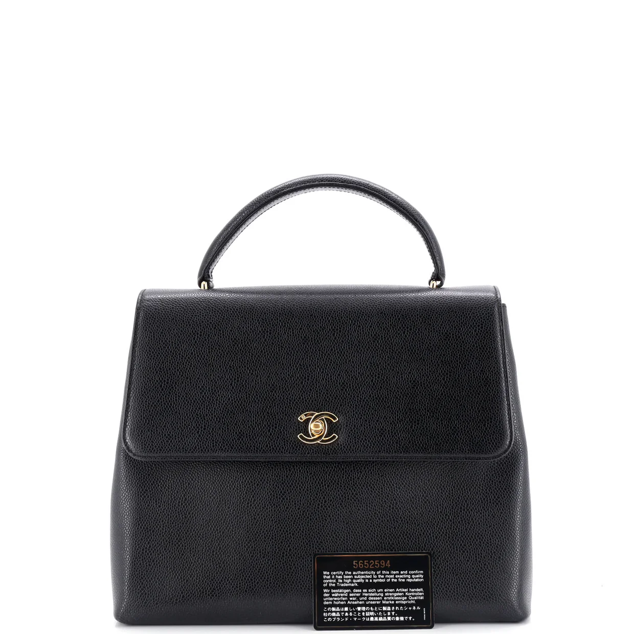 Vintage Classic Top Handle Flap Bag Caviar Jumbo - Deep Luxury