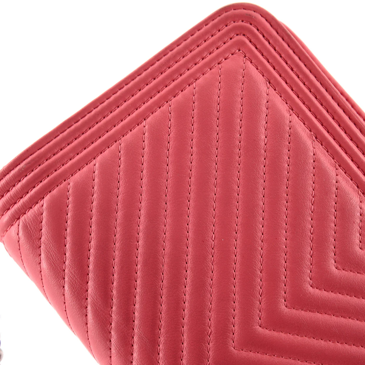 Boy Wallet on Chain Chevron Calfskin - Deep Luxury