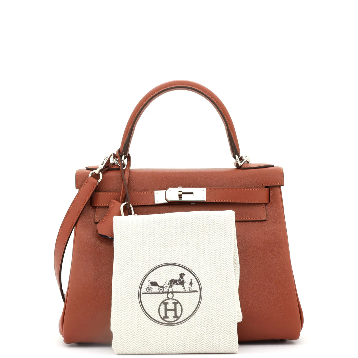 Kelly Handbag Verso Evercolor with Palladium Hardware 28 - Deep Luxury