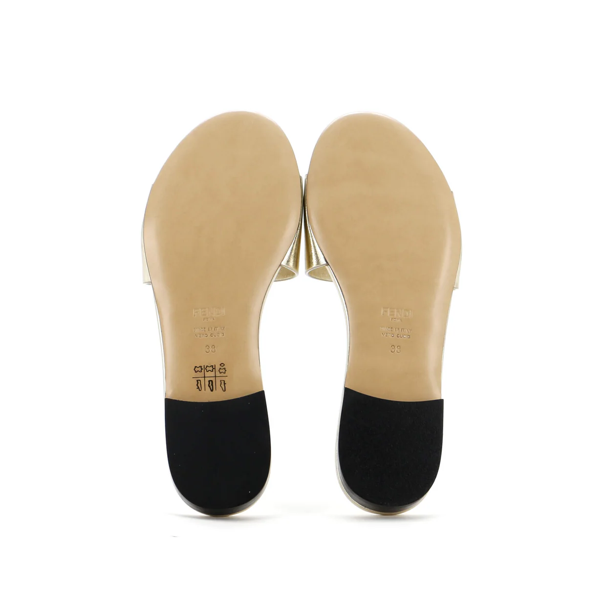 Women's FF Baguette Slide Sandals Leather - Deep Luxury