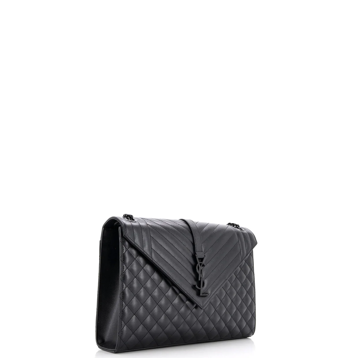 Classic Monogram Envelope Satchel Mixed Matelasse Leather Large - Deep Luxury