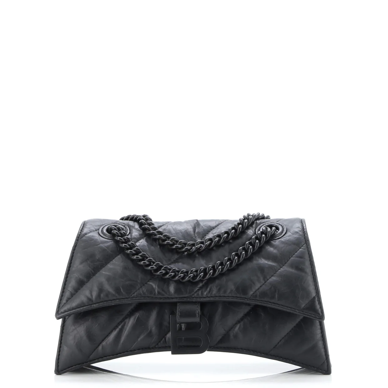 Crush Chain Flap Bag Quilted Crushed Calfskin Small - Deep Luxury