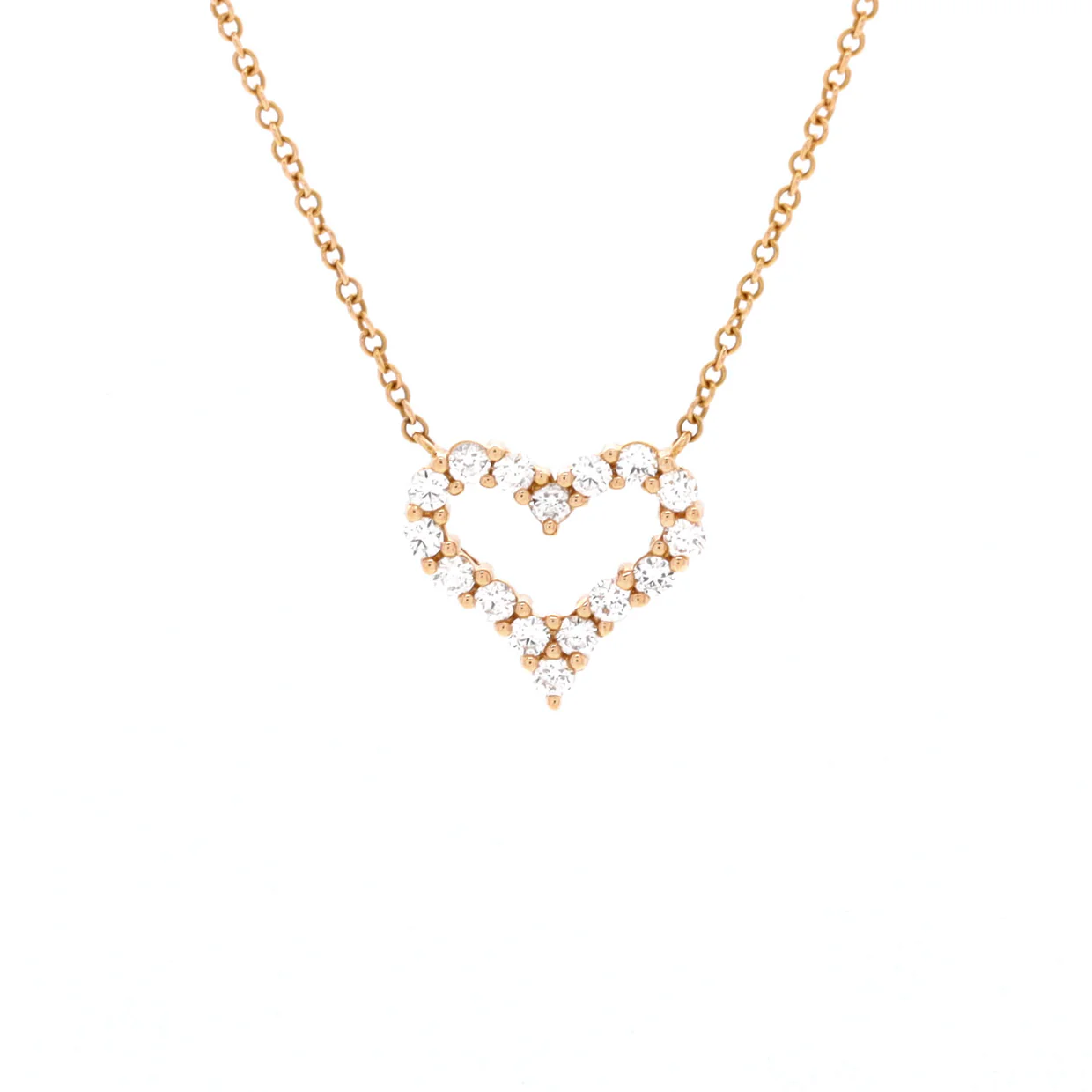 Heart Pendant Necklace 18K Yellow Gold with Diamonds Small - Deep Luxury