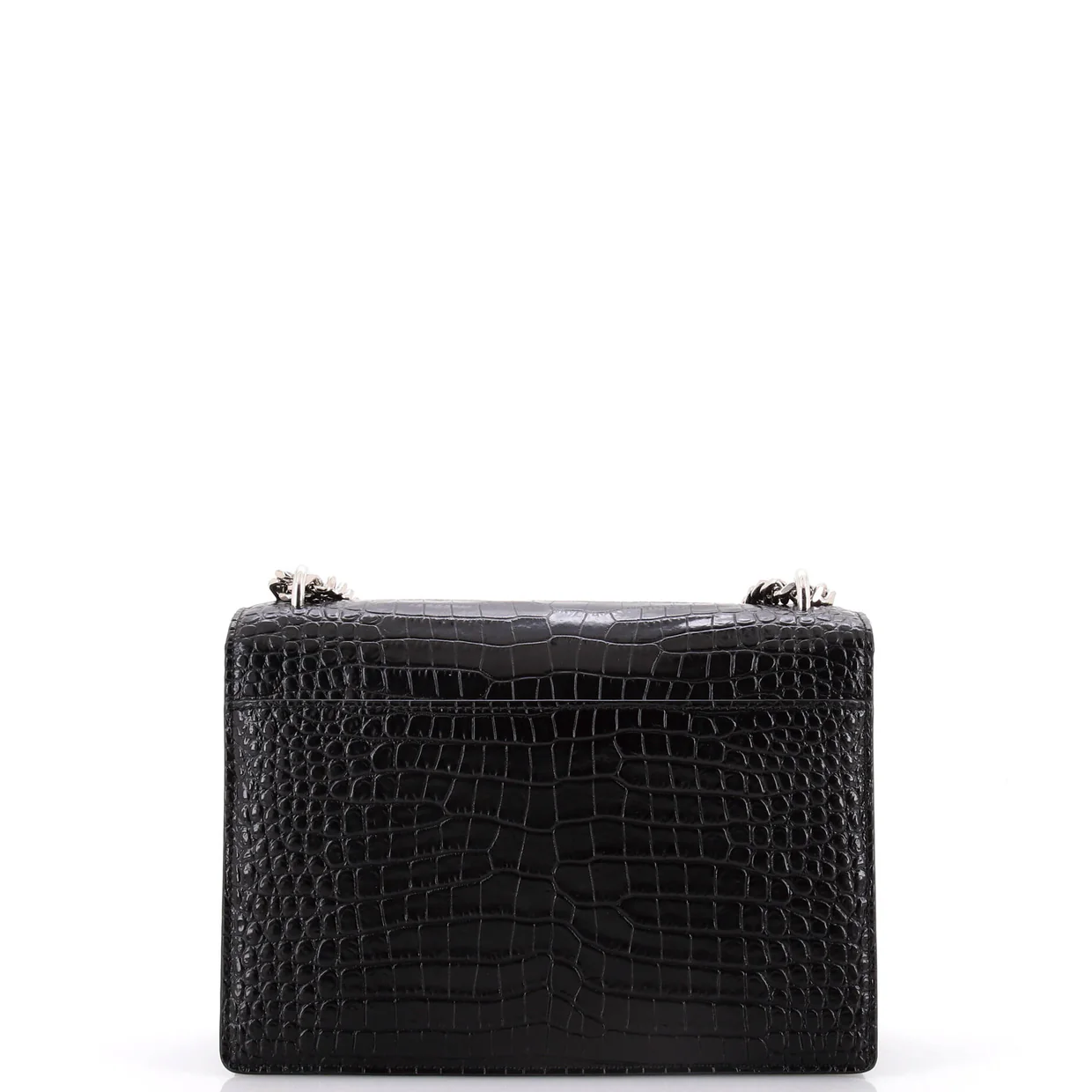 Sunset Crossbody Bag Crocodile Embossed Leather Medium - Deep Luxury