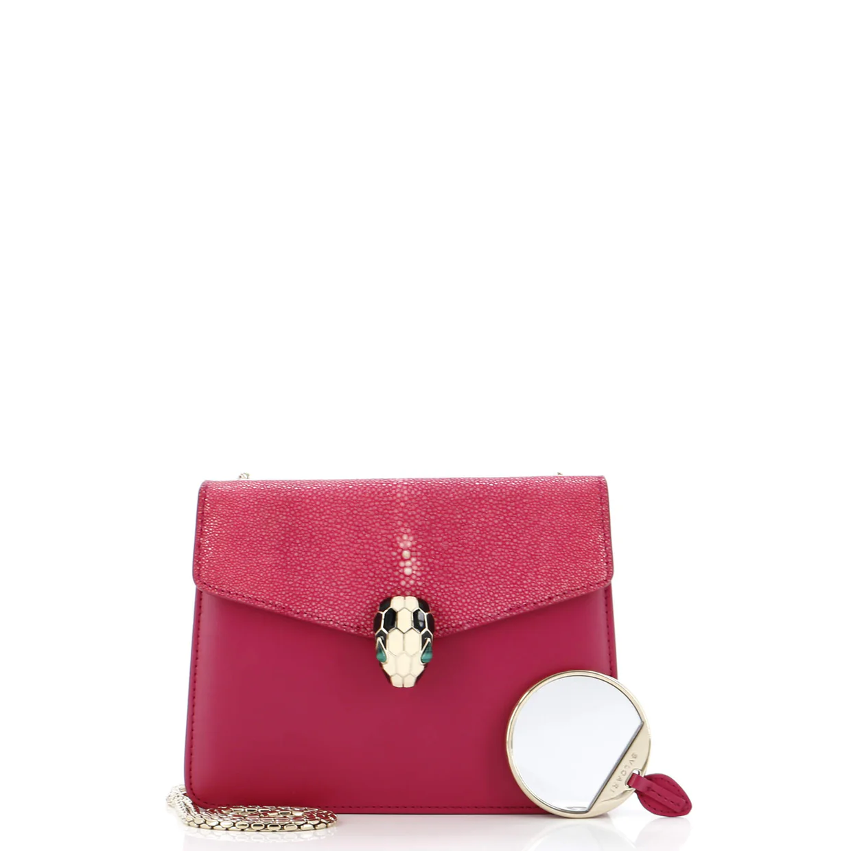 Serpenti Forever Square Shoulder Bag Leather and Stingray Small - Deep Luxury