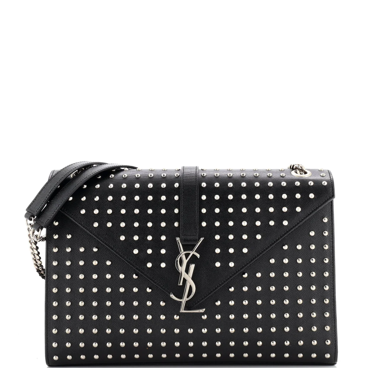 Classic Monogram Envelope Satchel Studded Leather Large - Deep Luxury