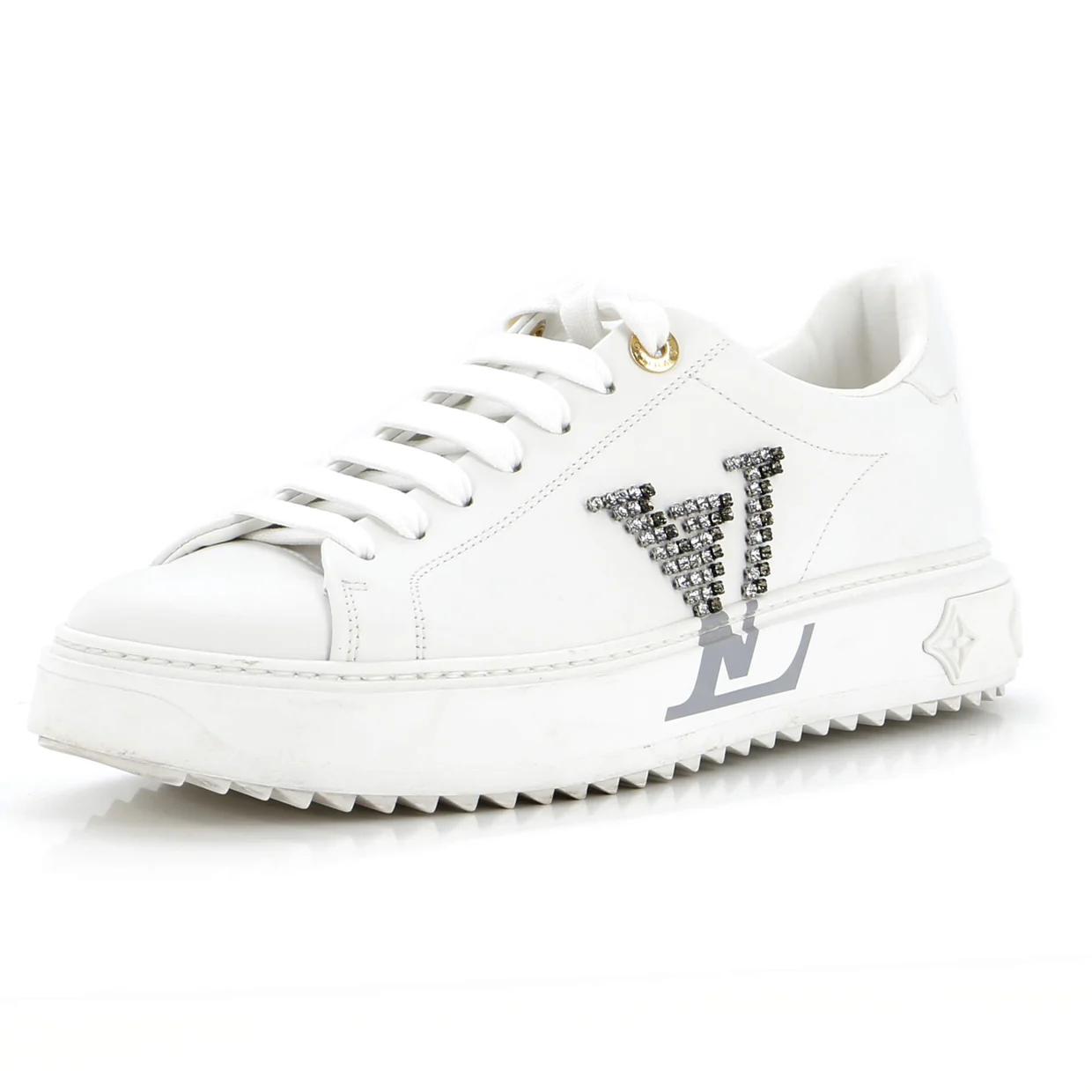 Women's Time Out Sneakers Leather with Crystals - Deep Luxury
