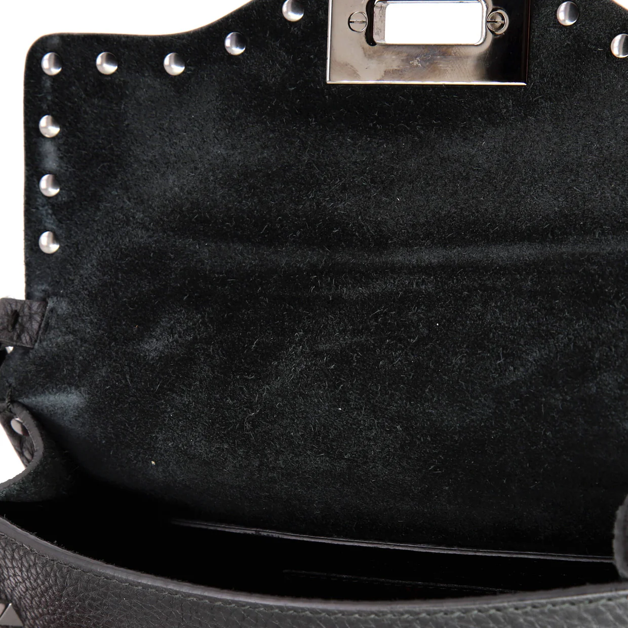 Rolling Rockstud Flip Lock Flap Bag Leather with Cabochons Small - Deep Luxury