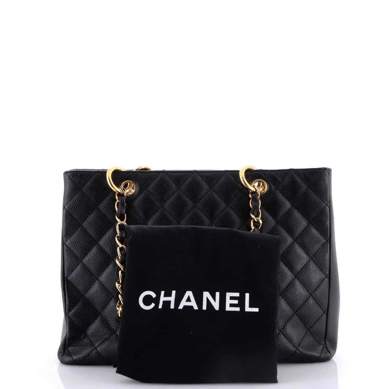 Grand Shopping Tote Quilted Caviar - Deep Luxury