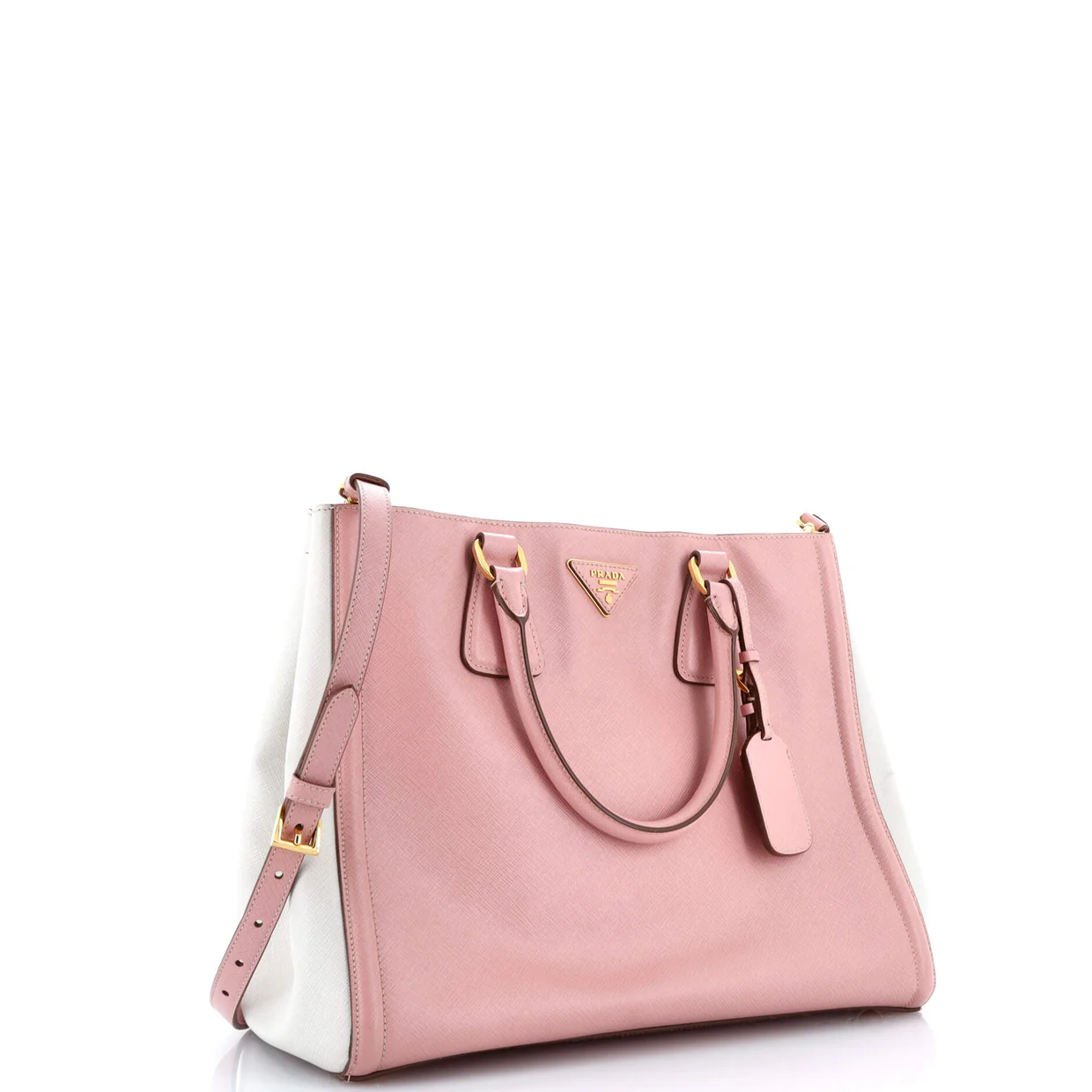 Bicolor Lux Convertible Open Tote Saffiano Leather Medium - Deep Luxury