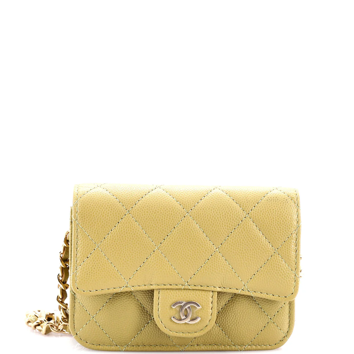 Classic Flap Clutch with Chain Quilted Caviar Small - Deep Luxury
