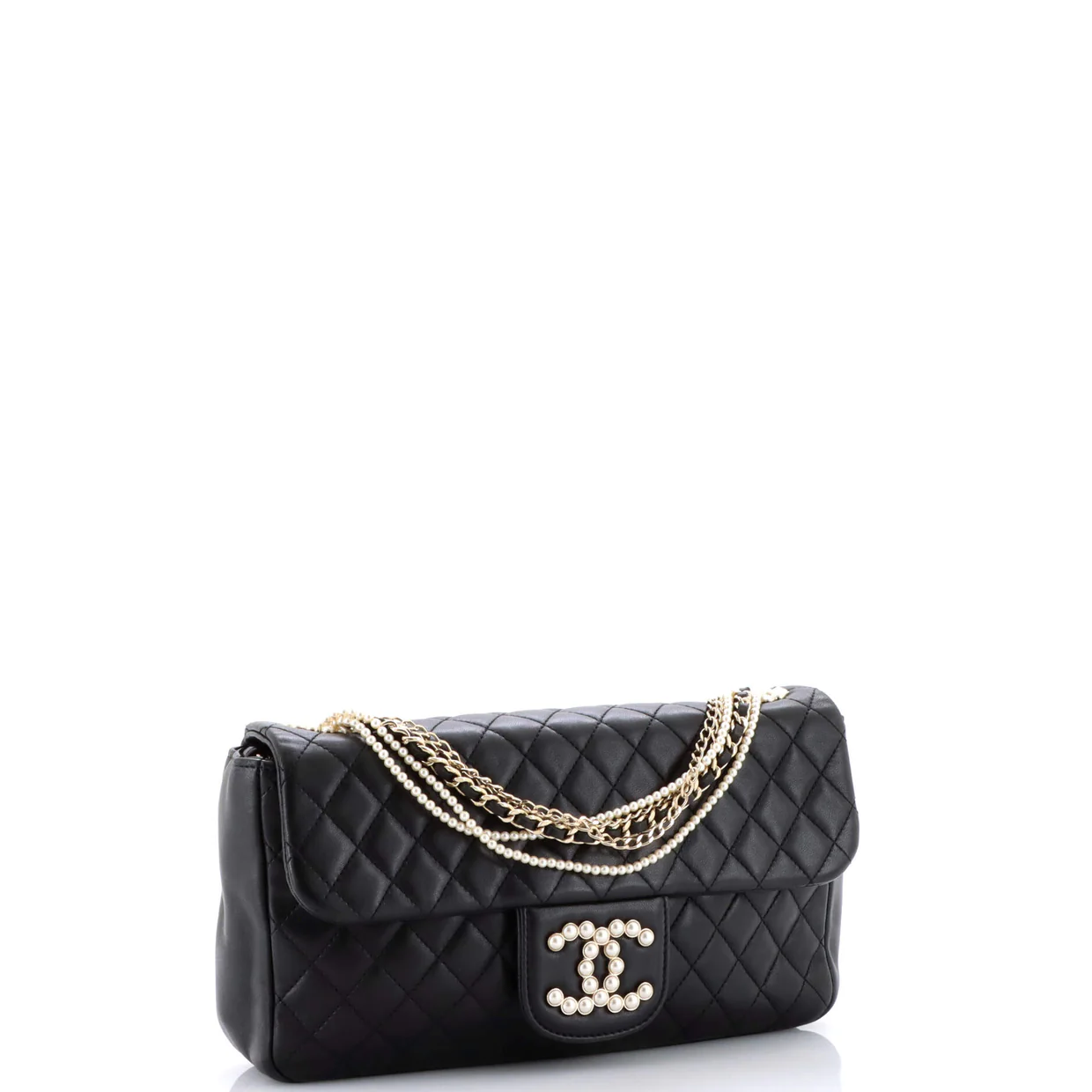 Westminster Pearl Chain Flap Bag Quilted Lambskin Medium - Deep Luxury