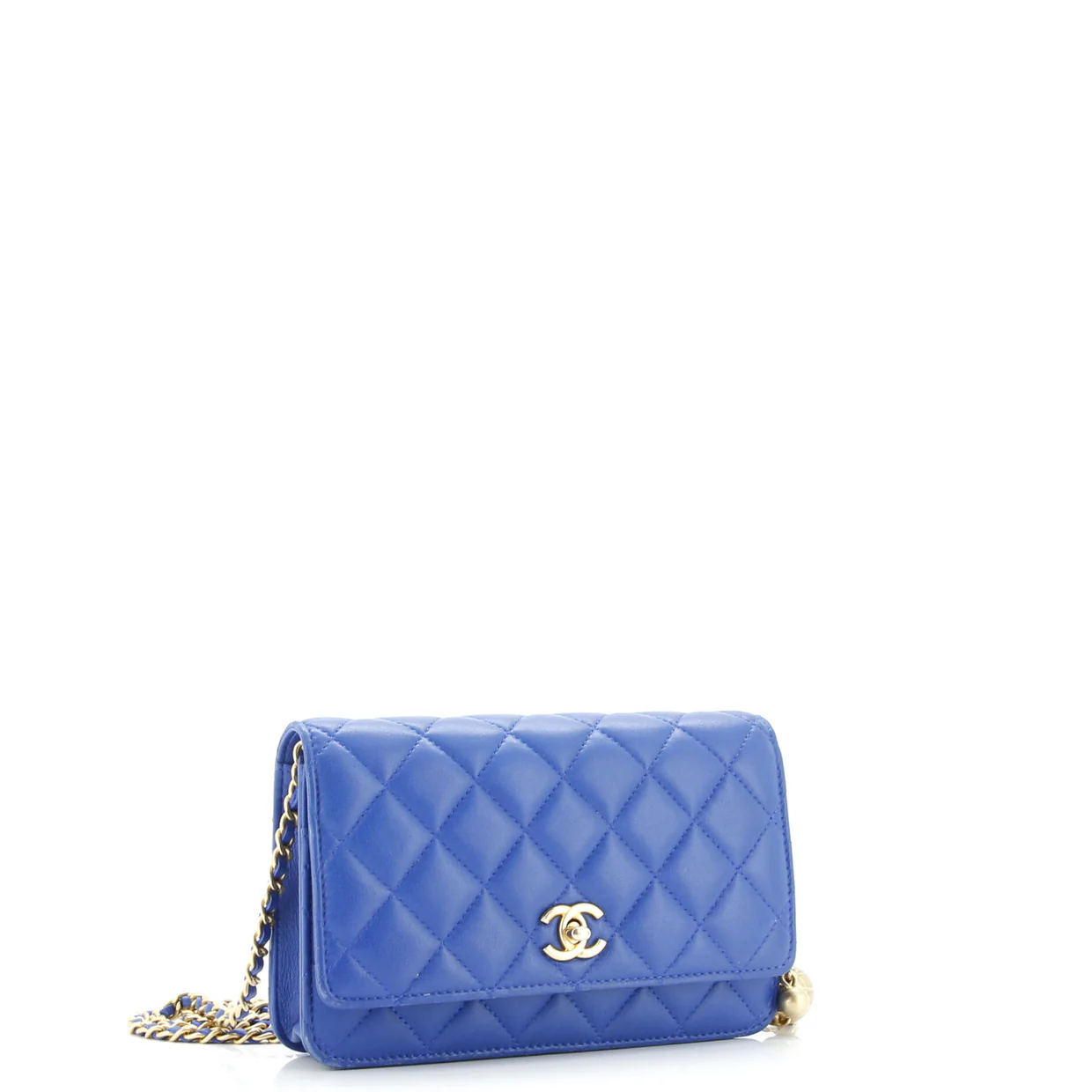 Pearl Crush Wallet on Chain Quilted Lambskin - Deep Luxury