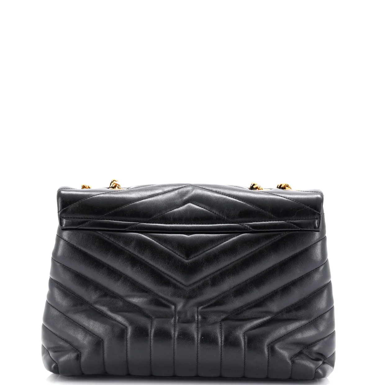 Loulou Shoulder Bag Matelasse Chevron Leather Medium - Deep Luxury