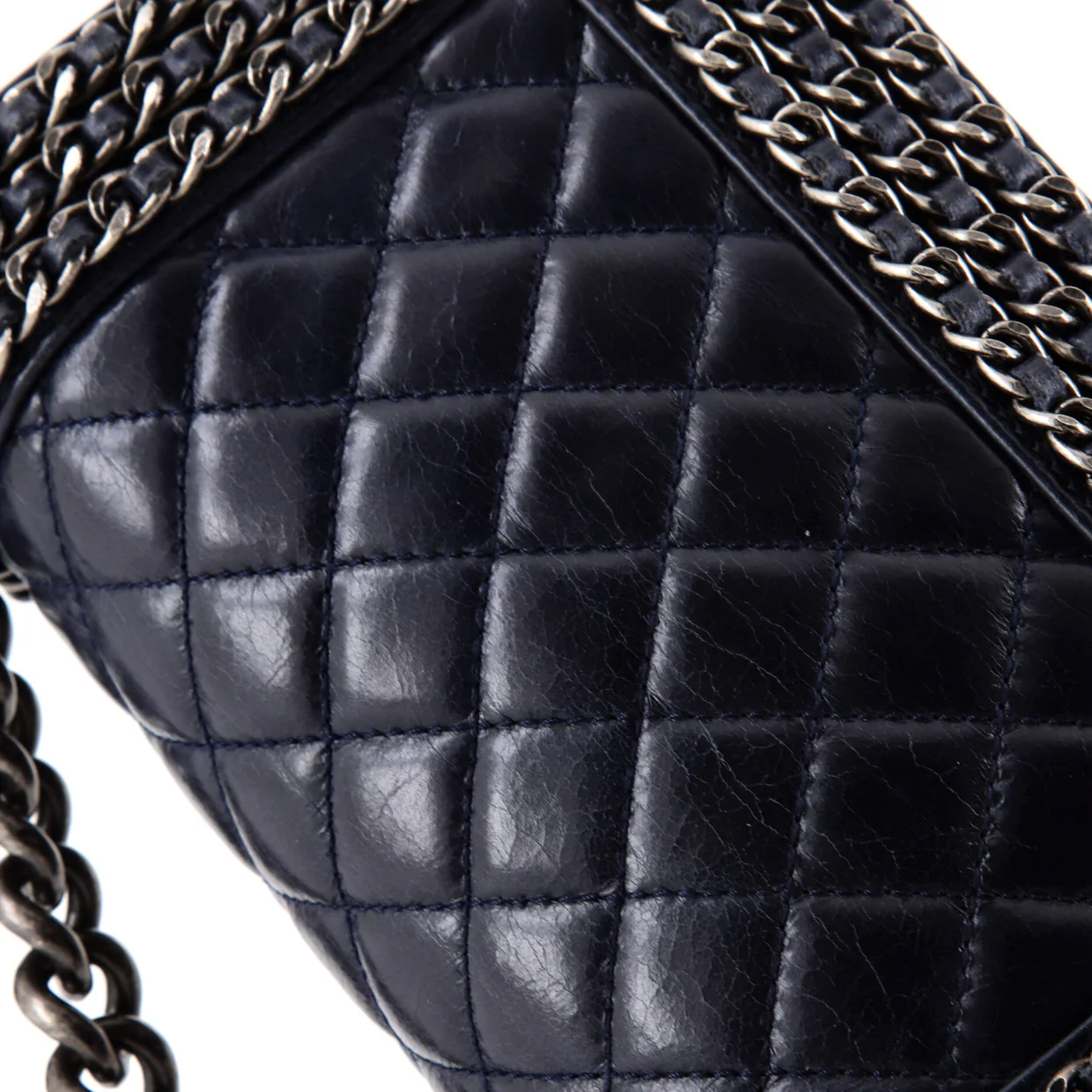 Chained Boy Flap Bag Quilted Glazed Calfskin Small - Deep Luxury