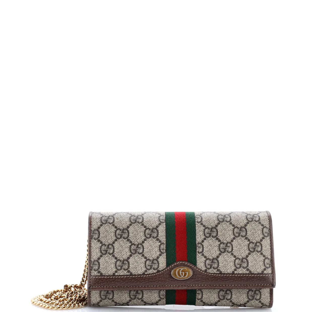 Ophidia Chain Wallet GG Coated Canvas - Deep Luxury