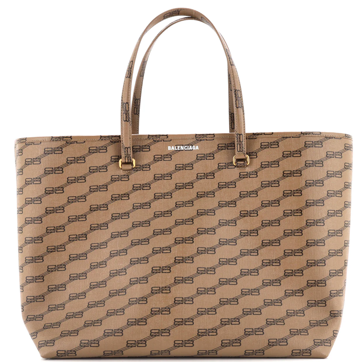 Signature East-West Shopper Tote BB Monogram Coated Canvas Large - Deep Luxury