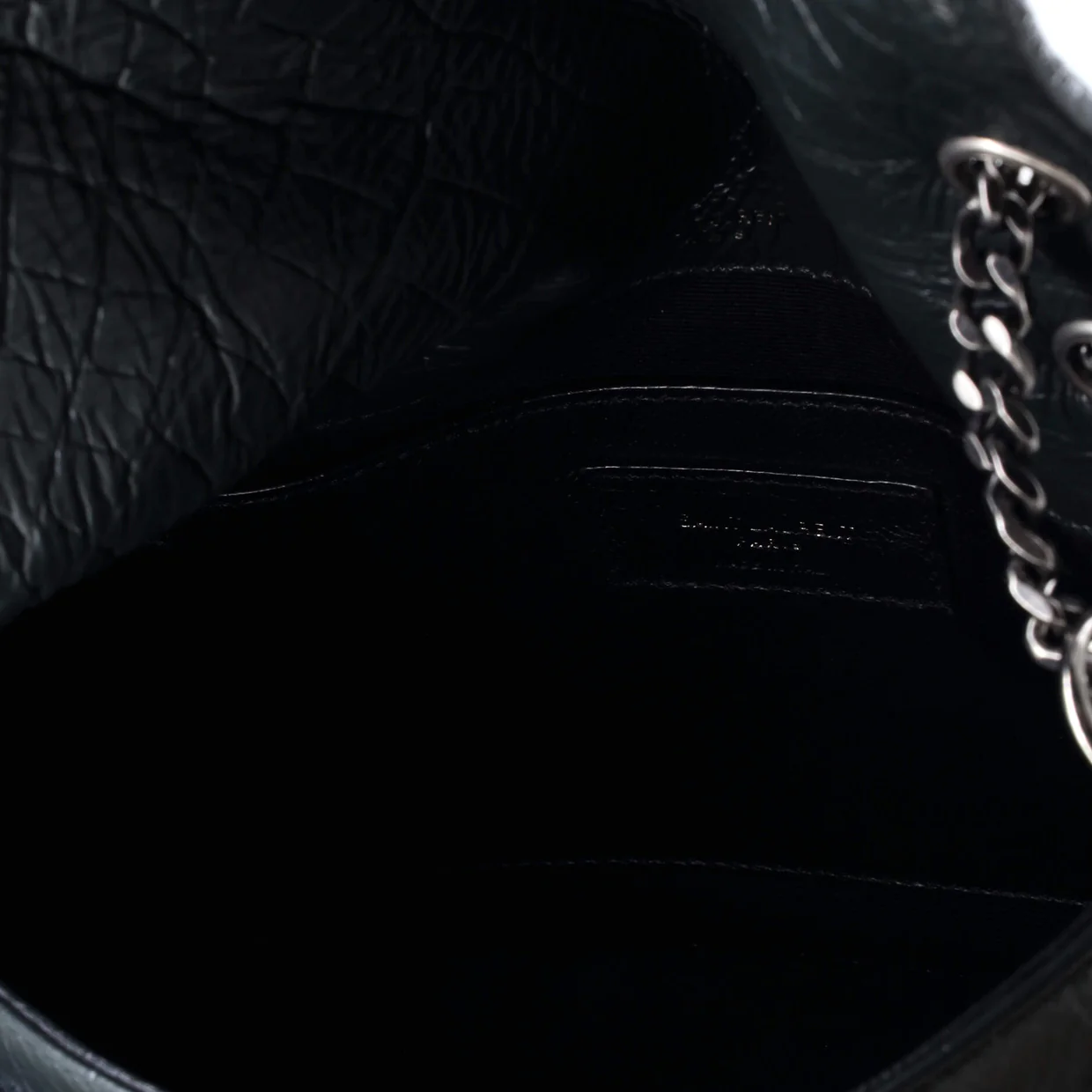 Niki Chain Flap Bag Crocodile Embossed Leather Baby - Deep Luxury