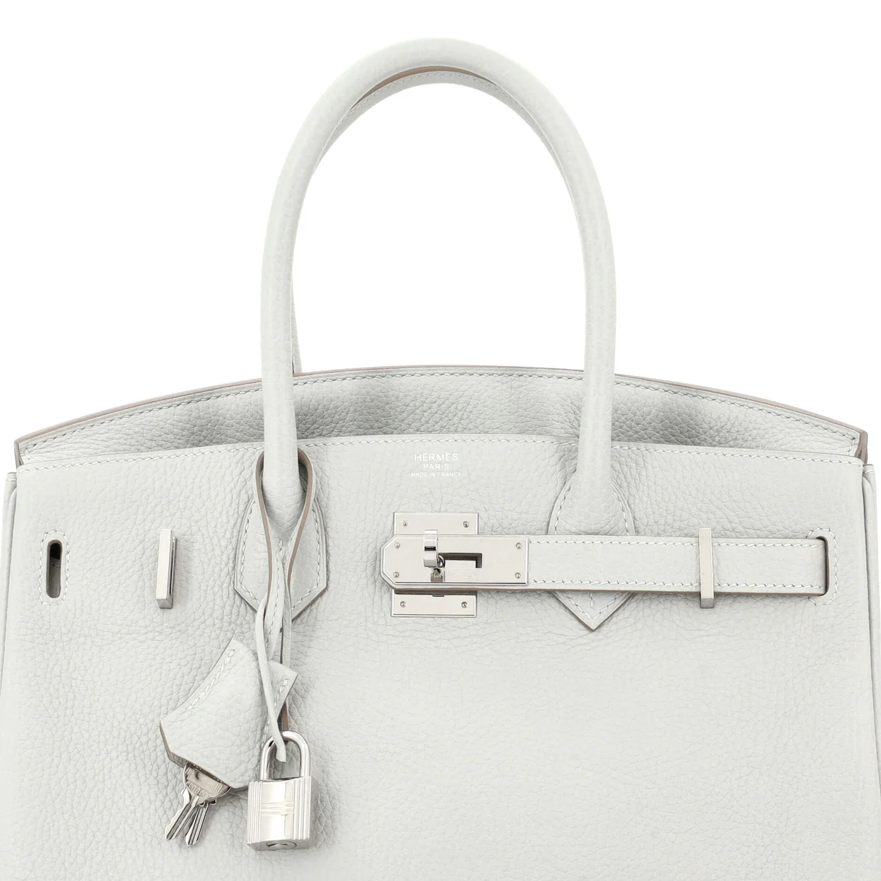 Birkin Handbag Grey Clemence with Palladium Hardware 30 - Deep Luxury