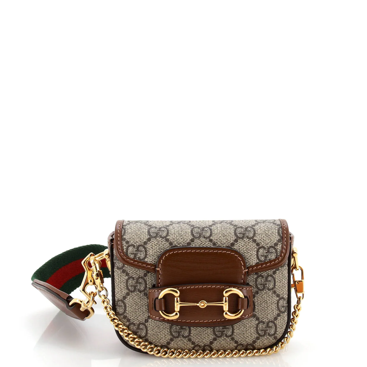 Horsebit 1955 Flap Wallet with Strap GG Coated Canvas - Deep Luxury