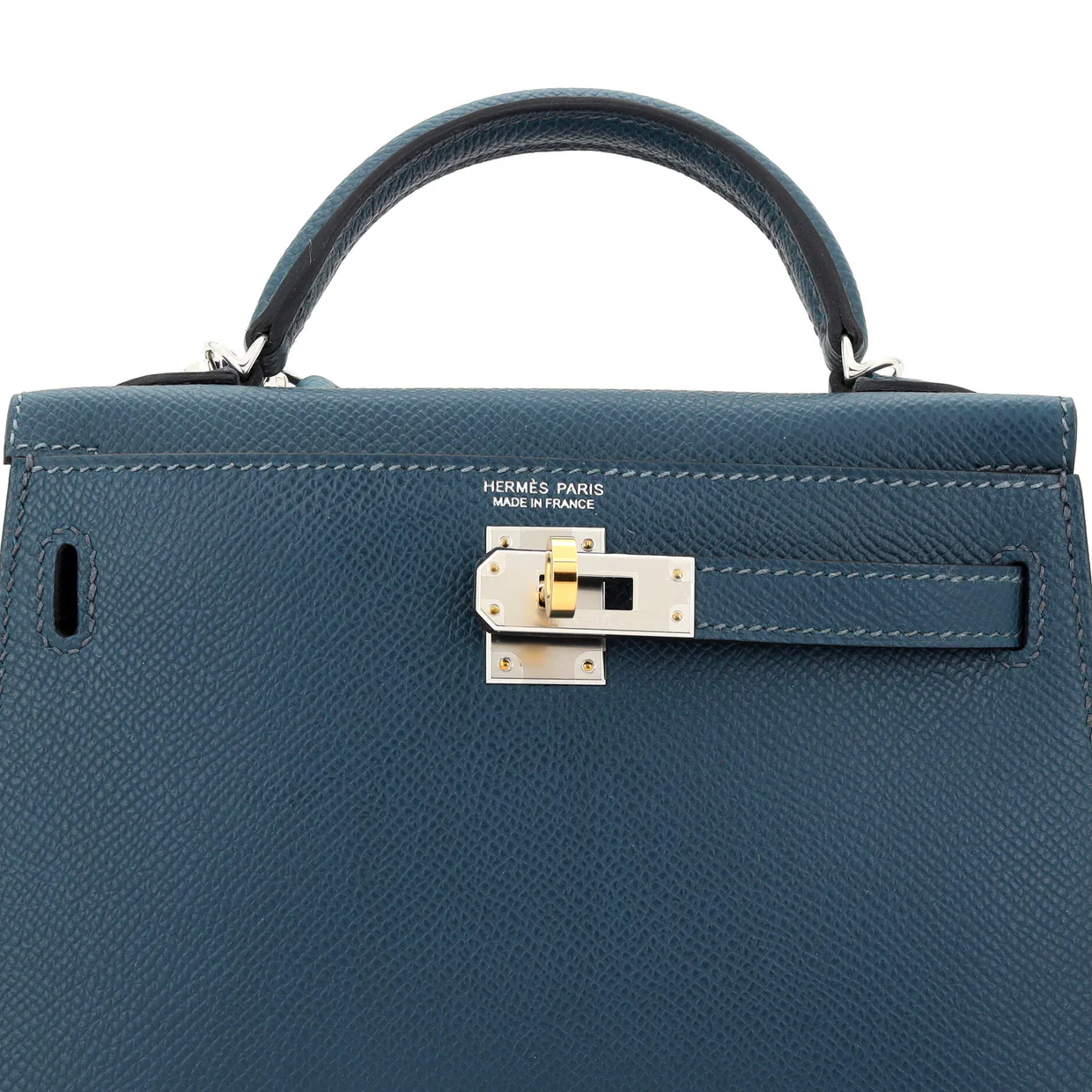 Kelly Mini II Bag Bleu De Prusse Epsom with Electrum Hardware 20 - Deep Luxury