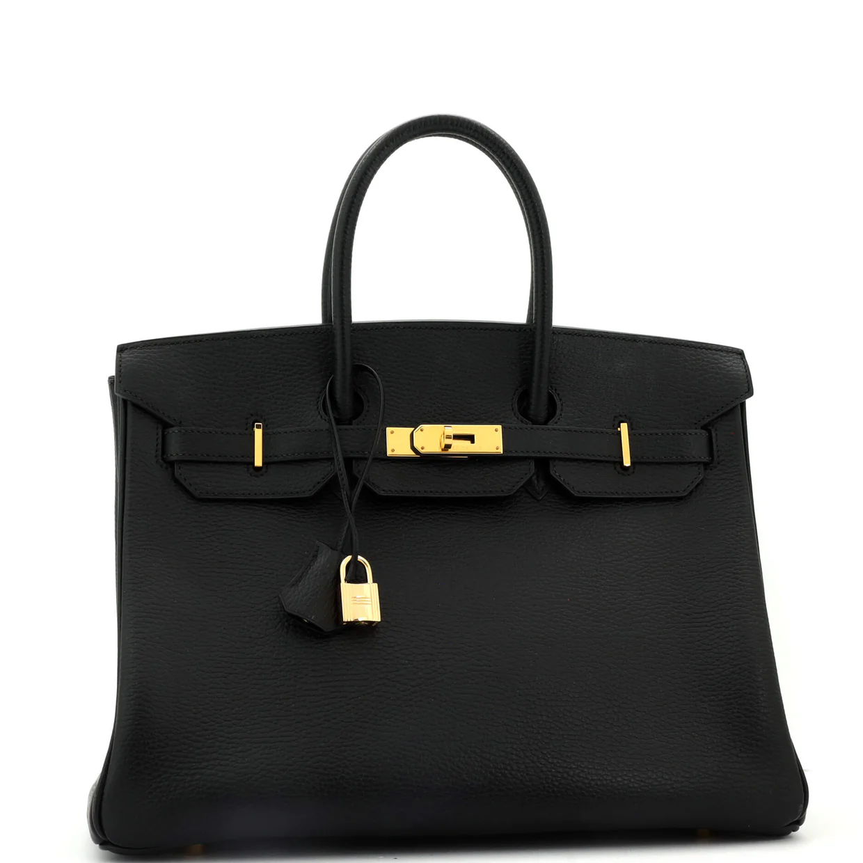 Birkin Handbag Noir Ardennes with Gold Hardware 35 - Deep Luxury