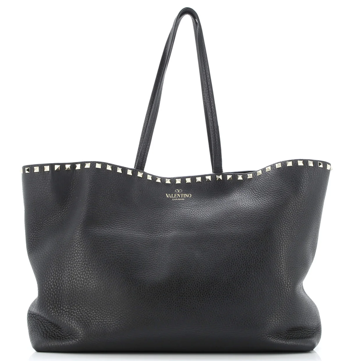 Rockstud Shopper Tote Leather Large - Deep Luxury