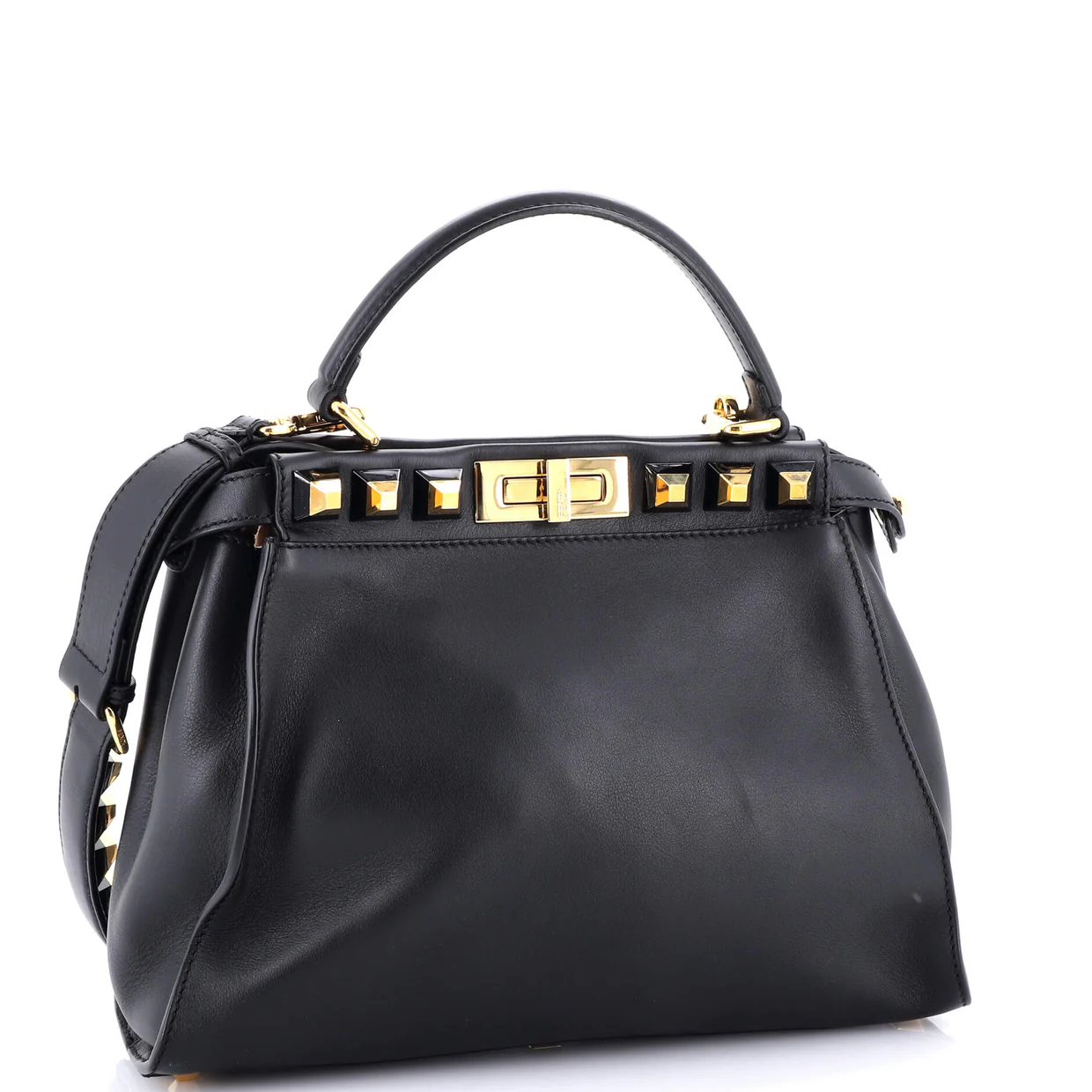 Peekaboo Bag Leather with Studded Detail Regular - Deep Luxury