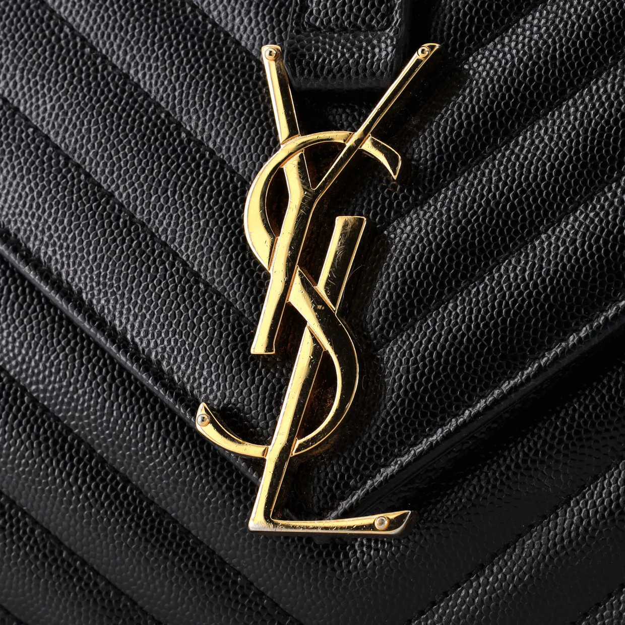 Classic Monogram Envelope Satchel Matelasse Chevron Leather Large - Deep Luxury