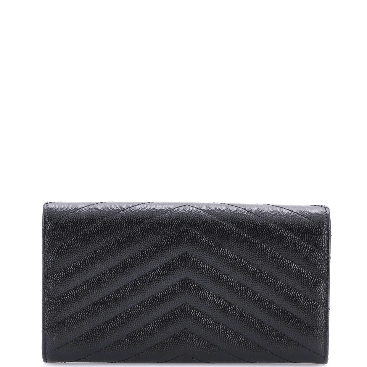 Classic Monogram Flap Wallet Matelasse Chevron Leather Large - Deep Luxury