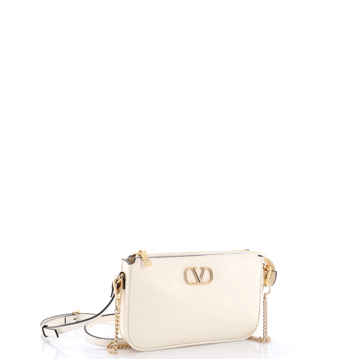 VLogo Zip Around Chain Crossbody Bag Leather - Deep Luxury