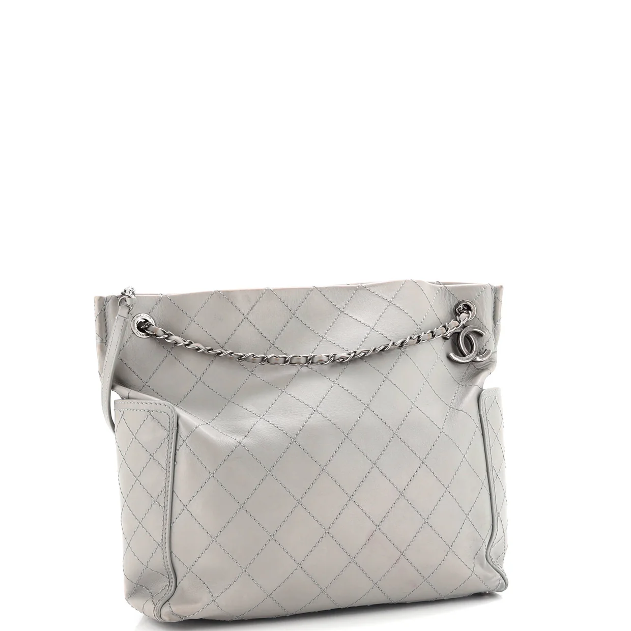 CC Pocket Shoulder Bag Quilted Calfskin Large - Deep Luxury