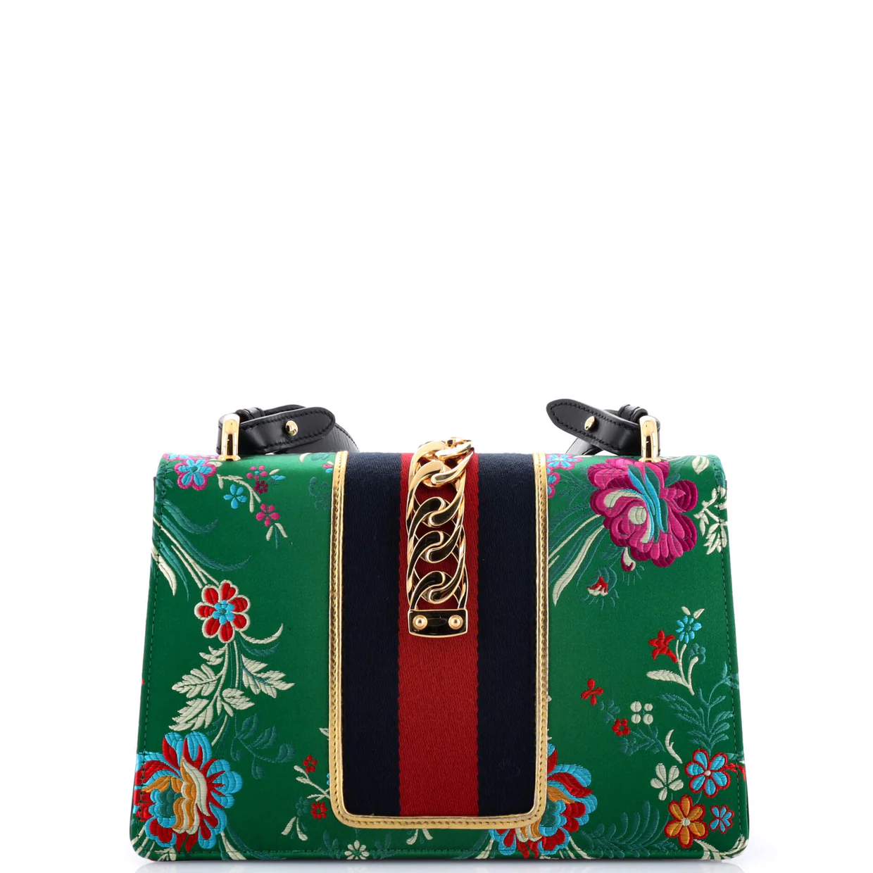 Sylvie Shoulder Bag Floral Jacquard Small - Deep Luxury