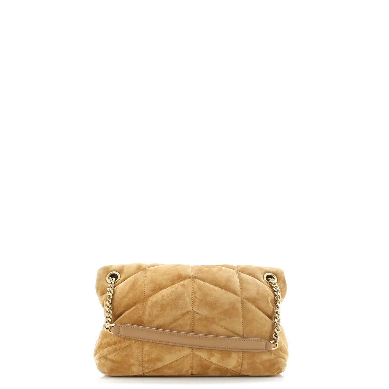 Loulou Puffer Shoulder Bag Quilted Suede Small - Deep Luxury