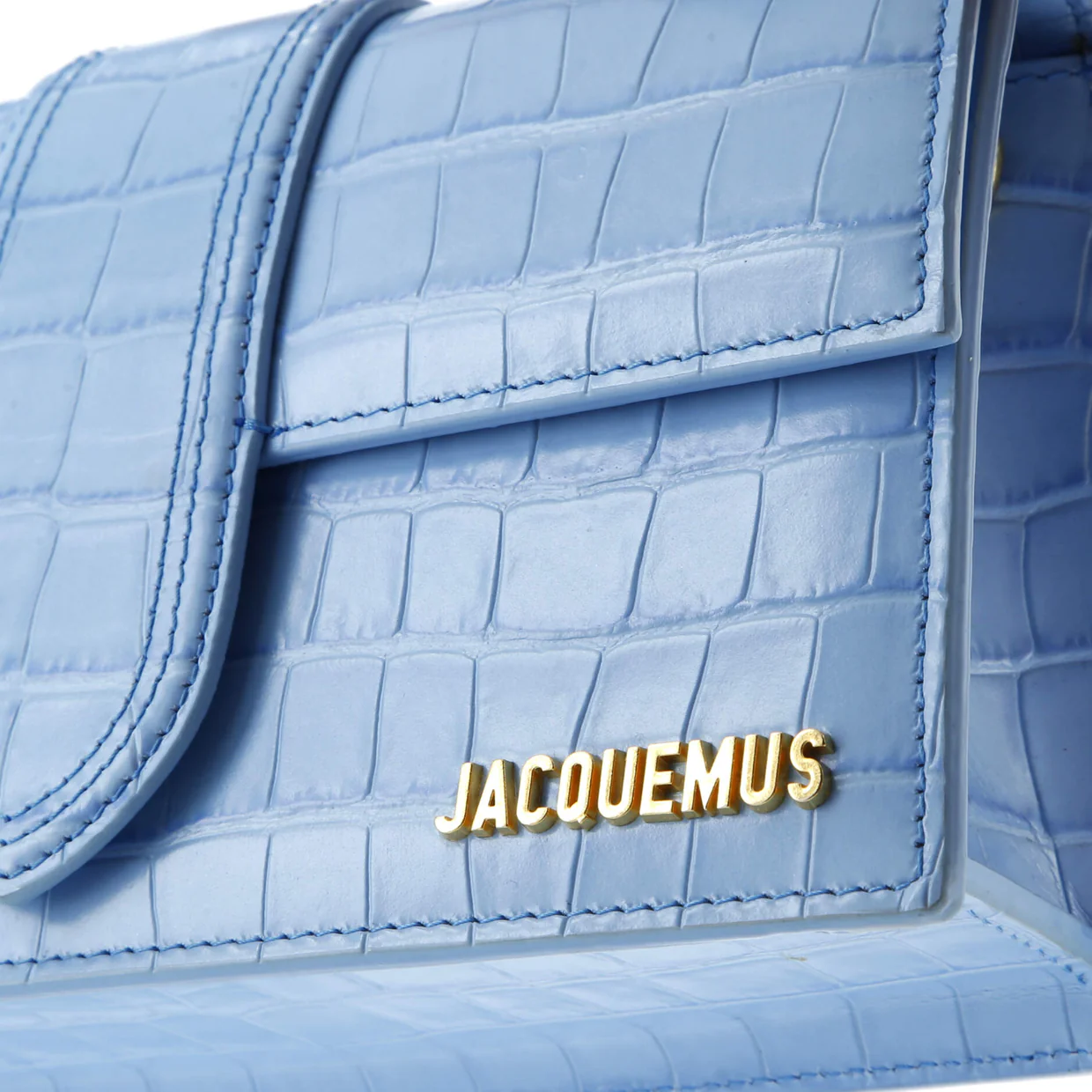 Le Grand Bambino Flap Bag Crocodile Embossed Leather - Deep Luxury
