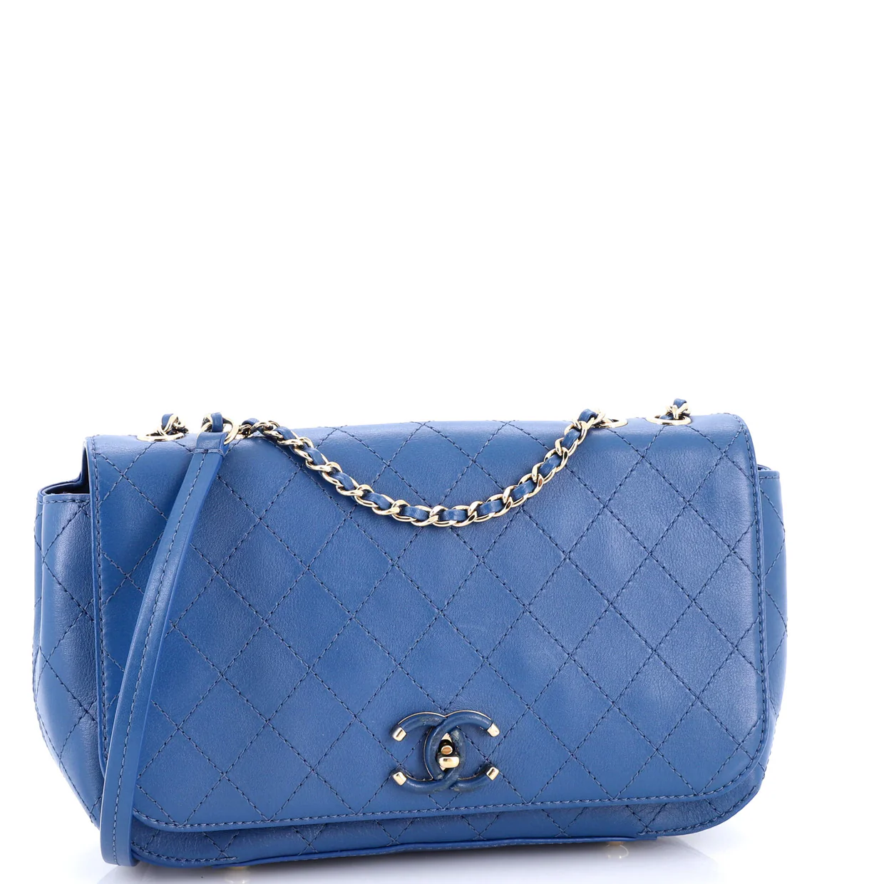 Covered CC Flap Bag Stitched Calfskin Medium - Deep Luxury