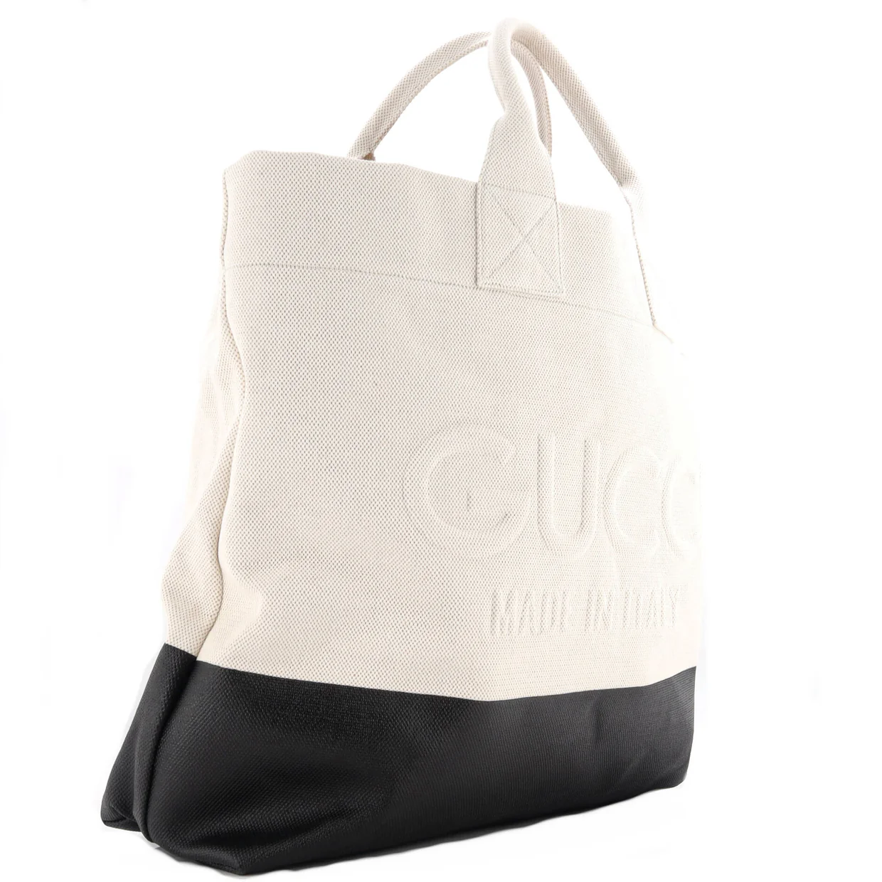 Logo Embossed Open Tote Canvas - Deep Luxury