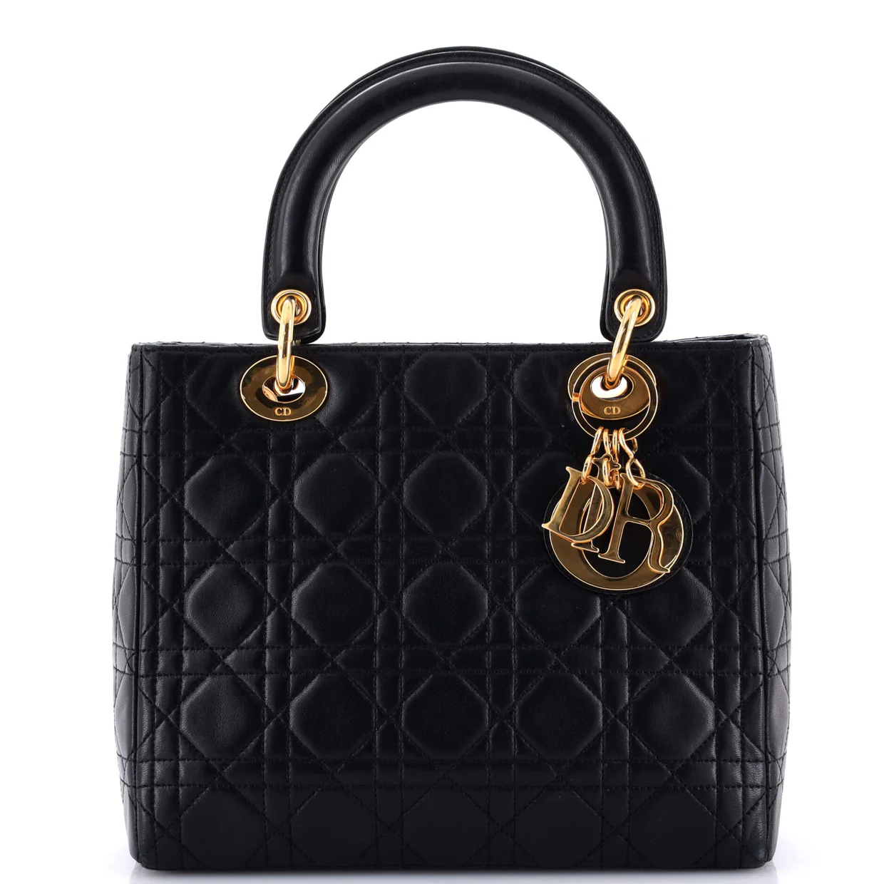 Vintage Lady Dior Bag Cannage Quilt Lambskin Medium - Deep Luxury